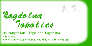 magdolna topolics business card